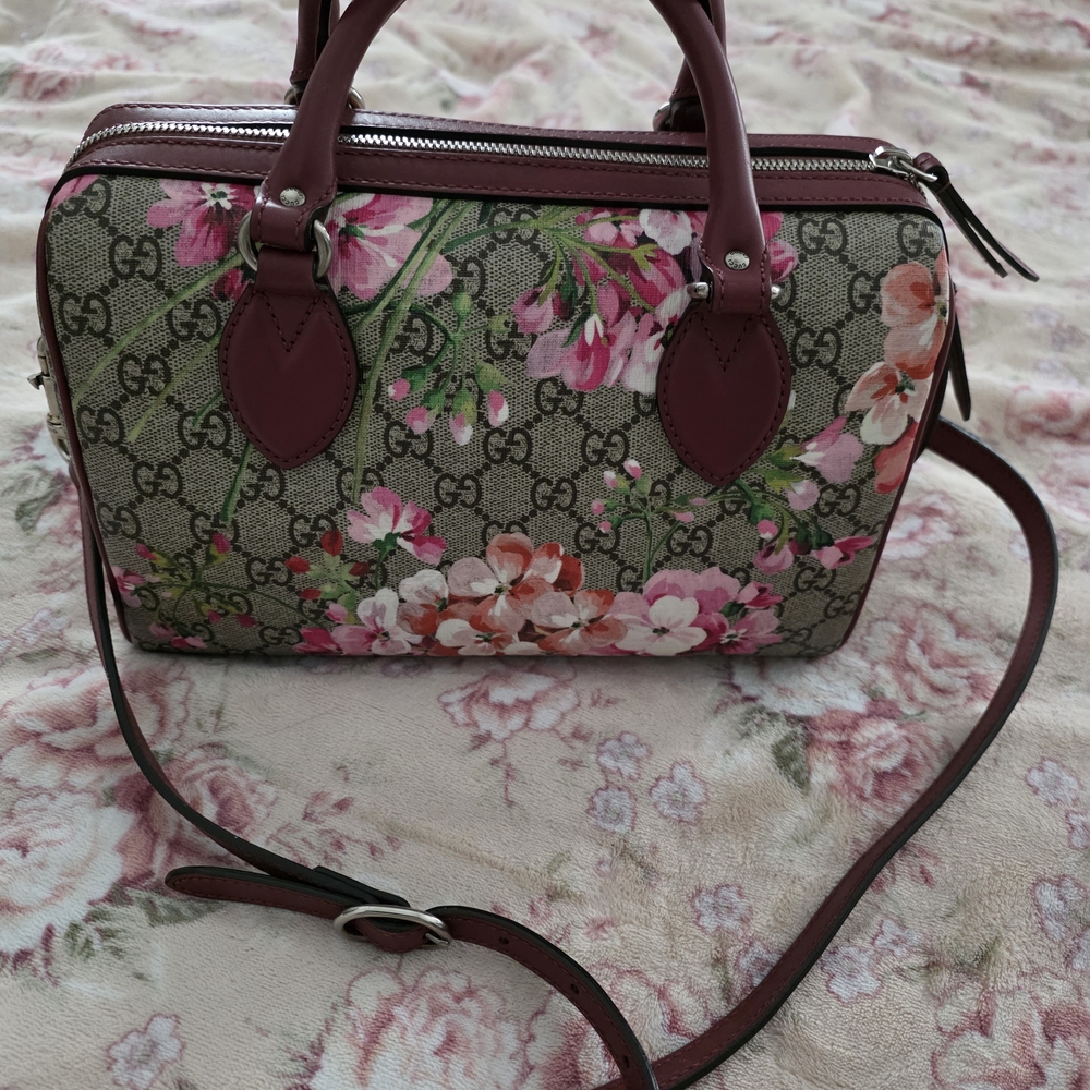 Gucci Floral Canvas Women's Bag - Pink and Brown - Picture 3 of 9